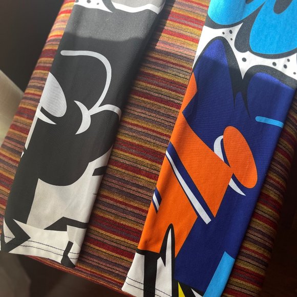 BOOM Colour/Black and White High Waist Graffiti Leggings - Picture 6 of 7